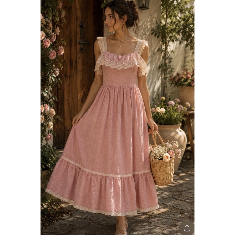 RARE Cider Antique Twirl Dress Vintage Cottagecore  XL *read